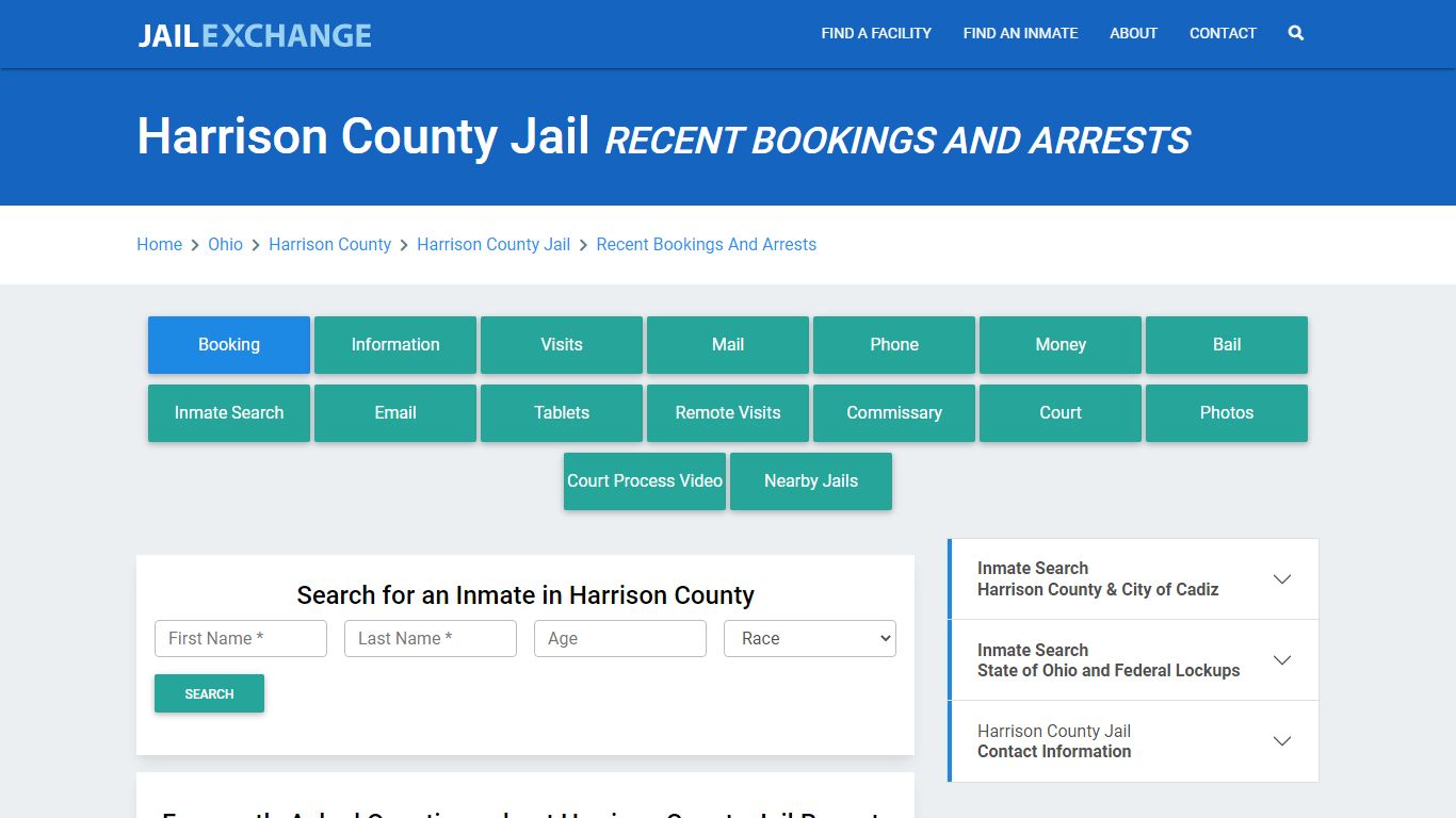 Harrison County Jail OH Recent Arrests and Bookings - Jail Exchange