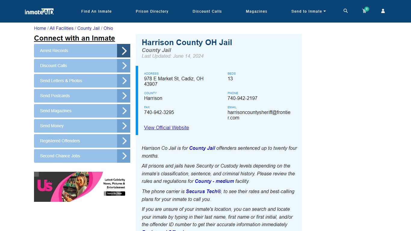 Harrison County OH Jail - Inmate Locator